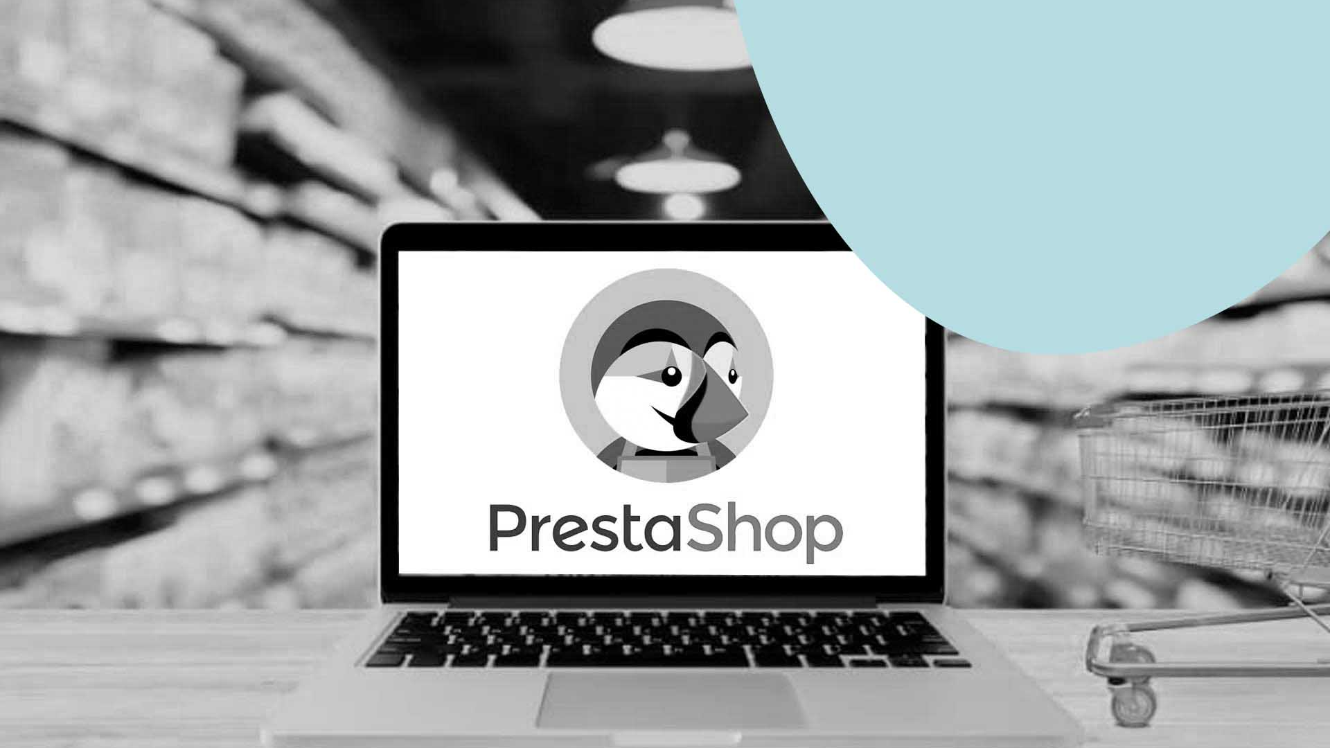 Portátil con logo de PrestaShop